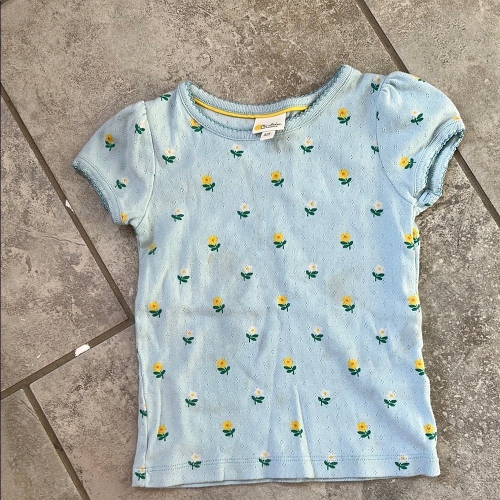 Blue Floral Girls top by Mini Boden